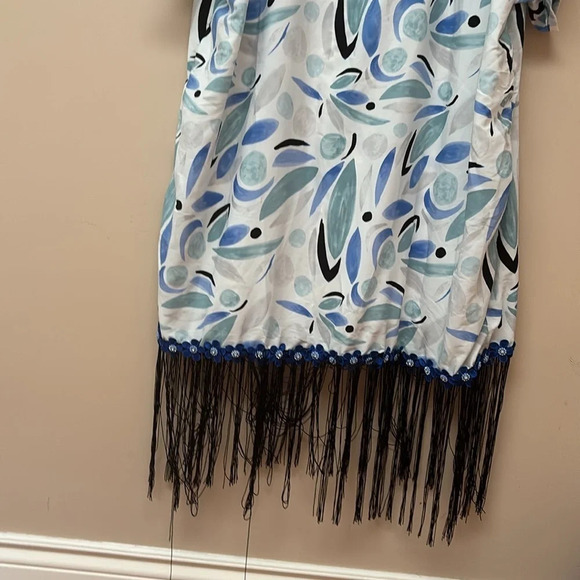 bohemian beaded Tassel kaftan dress/ beach cover up  size large - Picture 6 of 14